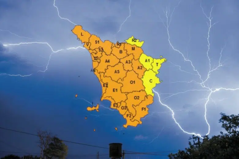 Pioggia e temporali forti, allerta meteo arancione in Toscana domenica 8 settembre Allerta meteo arancione Toscana