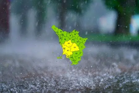 Rischio idrogeologico, codice giallo in Toscana per martedì 22 ottobre Allerta meteo in Toscana