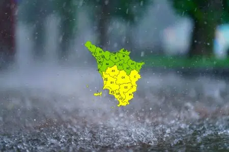 Codice giallo per pioggia in Toscana con previsioni di peggioramento mercoledì 23 Codice giallo per pioggia in Toscana