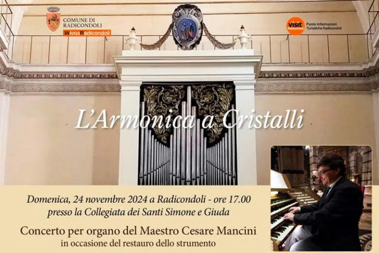 Il grande organo della Collegiata di Radicondoli torna a suonare Organo della Collegiata di Radicondoli, locandina concerto