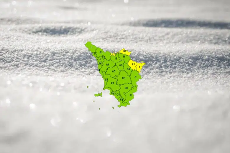 Neve, esteso il codice giallo per le zone appenniniche fino a martedì 10 dicembre Codice giallo per neve in Toscana