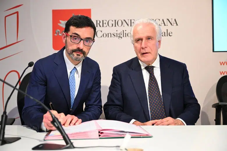 Giani presenta il nuovo direttore dell’Asl Tse, Marco Torre Marco Torre ed Eugenio Giani