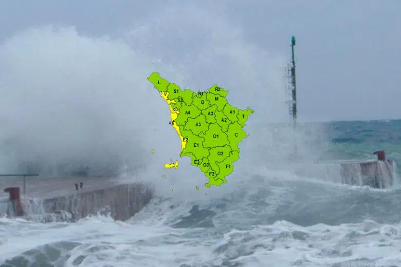 Allerta meteo codice giallo per mareggiate in Toscana
