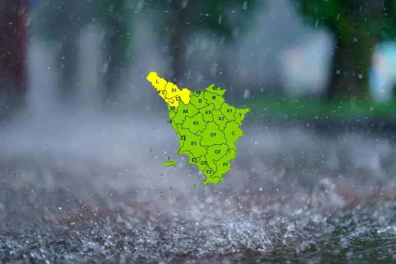 Maltempo con pioggia forte, codice giallo sulla Toscana nord occidentale Allerta meteo codice giallo per pioggia in Toscana