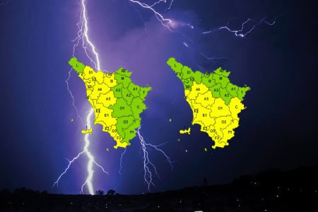 Pioggia e temporali, codice giallo esteso fino a sabato 1° febbraio Allerta meteo di codice giallo in Toscana