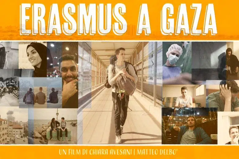 Erasmus a Gaza, la proiezione del film al Teatro del Popolo di Colle Erasmus a Gaza, locandina film