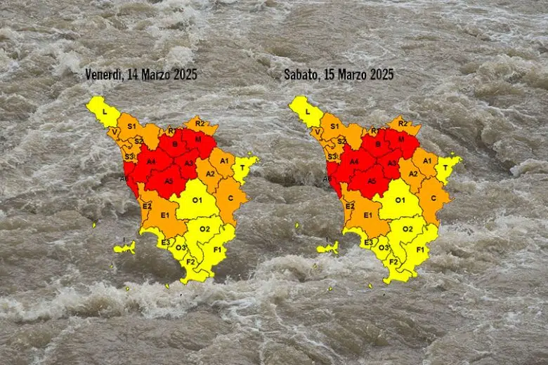 Maltempo in Toscana: allerta rossa per le province di Firenze, Prato, Pistoia e Pisa Maltempo in Toscana, allerta rossa