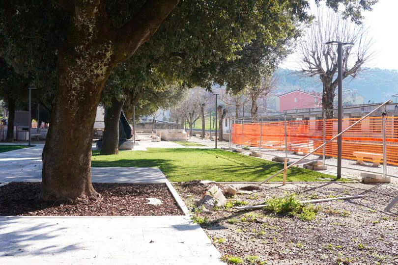 Lavori ai giardini del Piazzone a Rapolano Terme