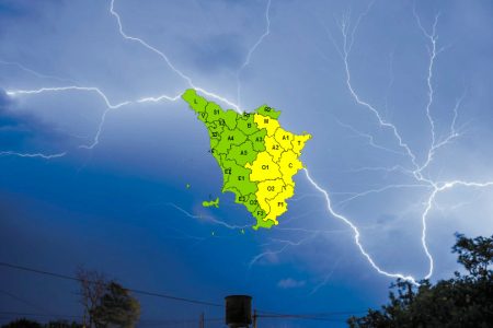 Pioggia e temporali forti, nel pomeriggio allerta gialla in Toscana