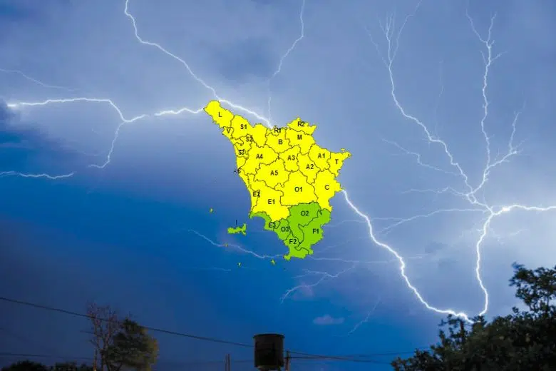 Maltempo in Toscana, codice giallo