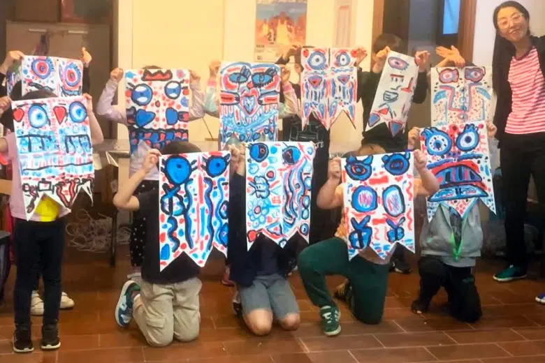 Pesci Koinobori, bambini Poggibonsi