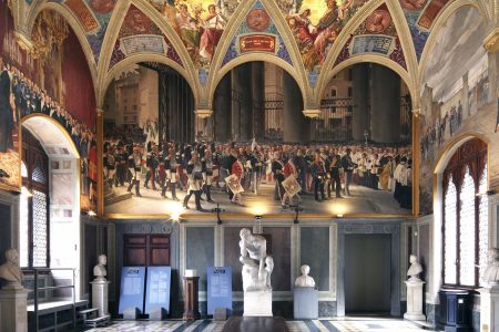 Siena, la sala del Risorgimento al centro di una conferenza Sala del Risorgimento al Palazzo Pubblico di Siena