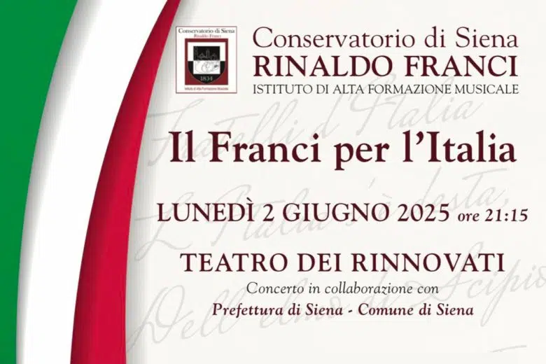 Il Franci per l’Italia: la musica del Conservatorio di Siena festeggia il 2 Giugno Conservatorio Franci di Siena, concerto 2 Giugno 2025