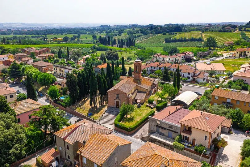 Gracciano di Montepulciano, vista drone