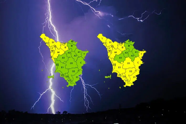 Temporali in arrivo, codice giallo su gran parte della Toscana Temporali, codice giallo in Toscana
