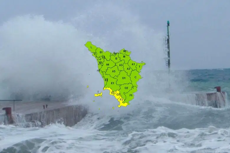 Rischio idrogeologico, estesa allerta meteo su isole e costa sud della Toscana Allert meteo in Toscana, mareggiata