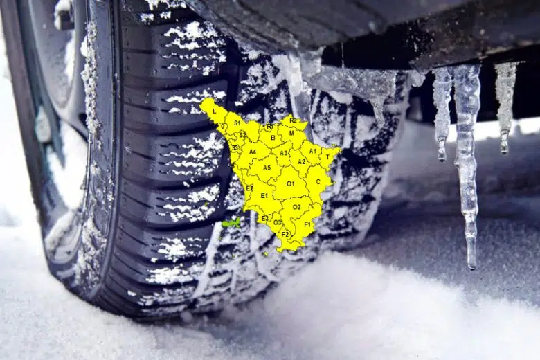 Giovedì 1° gennaio codice giallo in Toscana per ghiaccio e neve Codice giallo per rischio neve e ghiaccio in Toscana