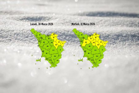 Altra aria fredda in arrivo, codice giallo per neve e vento in Toscana Allerta meteo neve