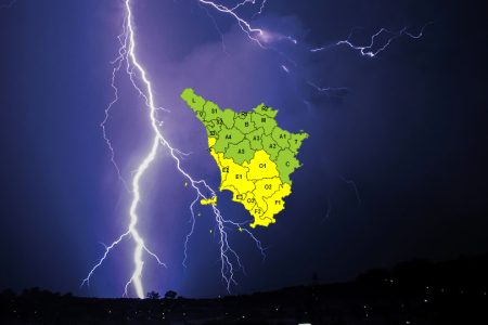 Temporali, codice giallo per lunedì 13 aprile su zone centro-meridionali della Toscana Temporale, allerta meteo