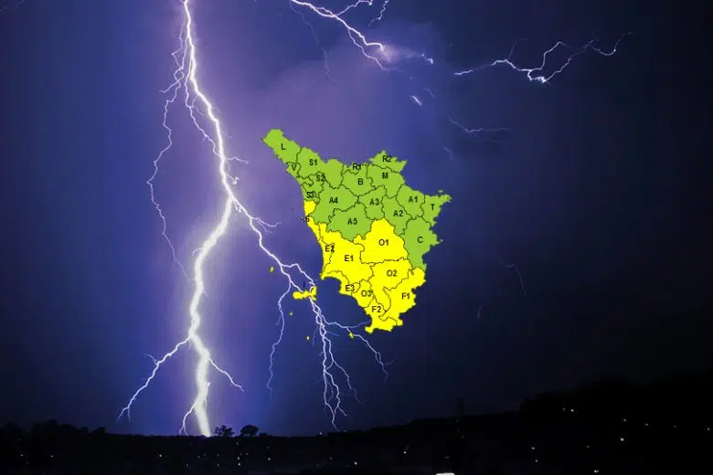 Temporali, codice giallo per lunedì 13 aprile su zone centro-meridionali della Toscana Temporale, allerta meteo