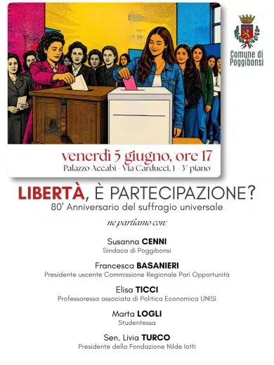 A Poggibonsi la Sala del Consiglio intitolata alle Madri Costituenti
