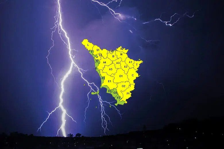 Temporali forti, codice giallo in Toscana per martedì 30 giugno Temporale codice giallo in Toscana