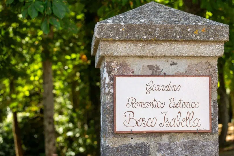Giardino romantico esoterico Bosco Isabella Radicofani
