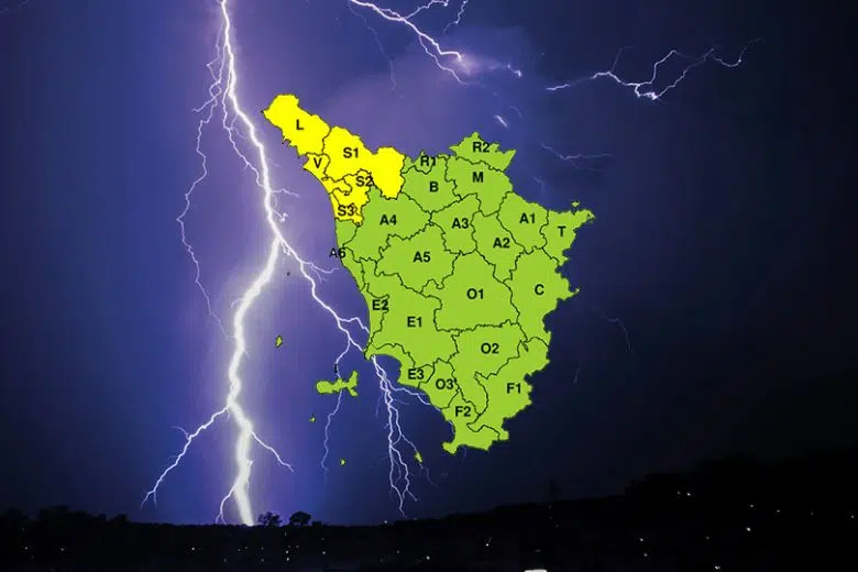 Temporali forti, allerta gialla sul nord ovest della Toscana Temporali in Toscana